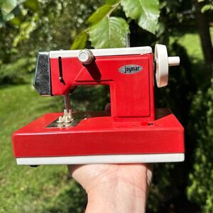 Vintage Jaymar Children's Toy Red White Sewing Machine 1960s